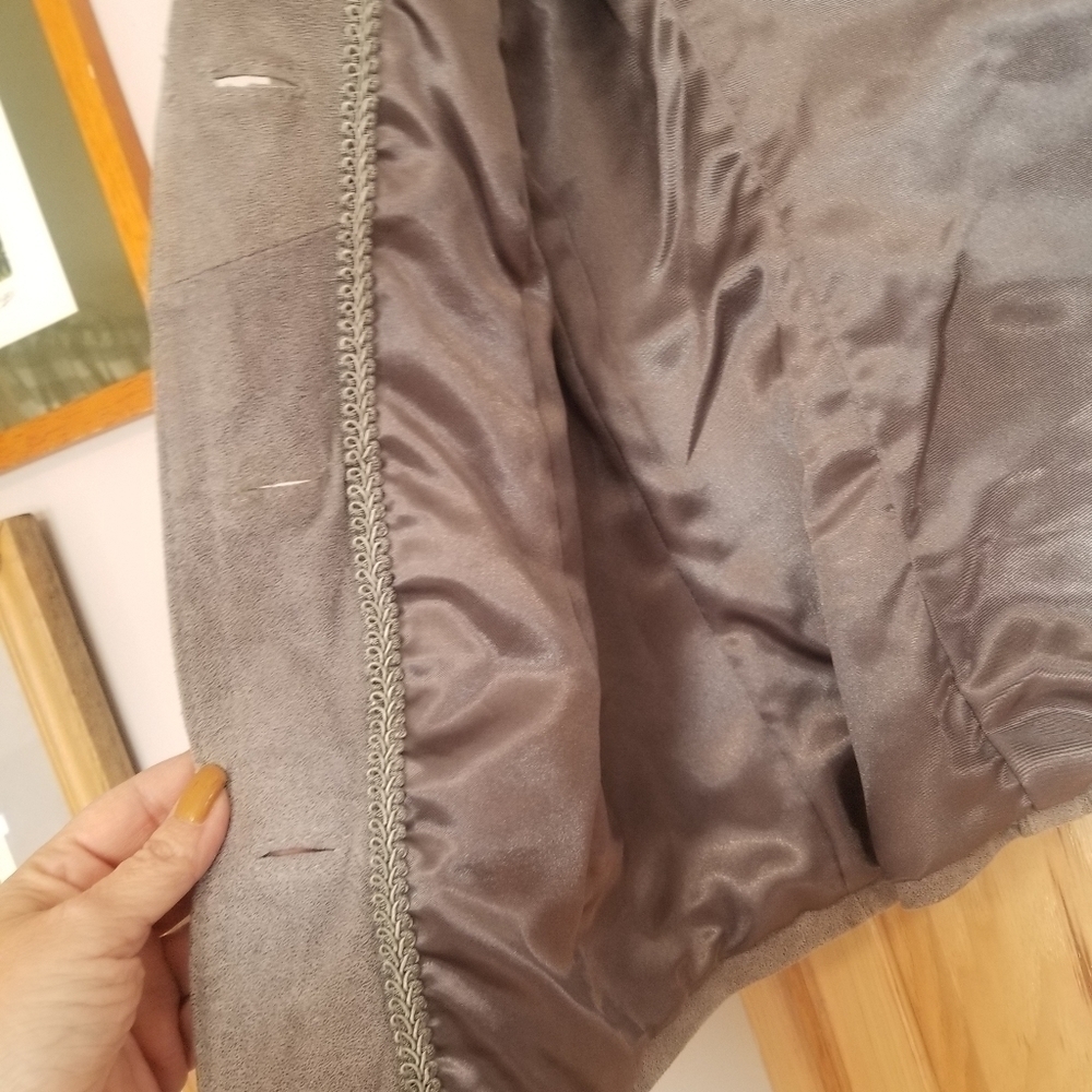 Bradley 100% Leather Blazer Style Jacket XS Gray. - Picture 4 of 5